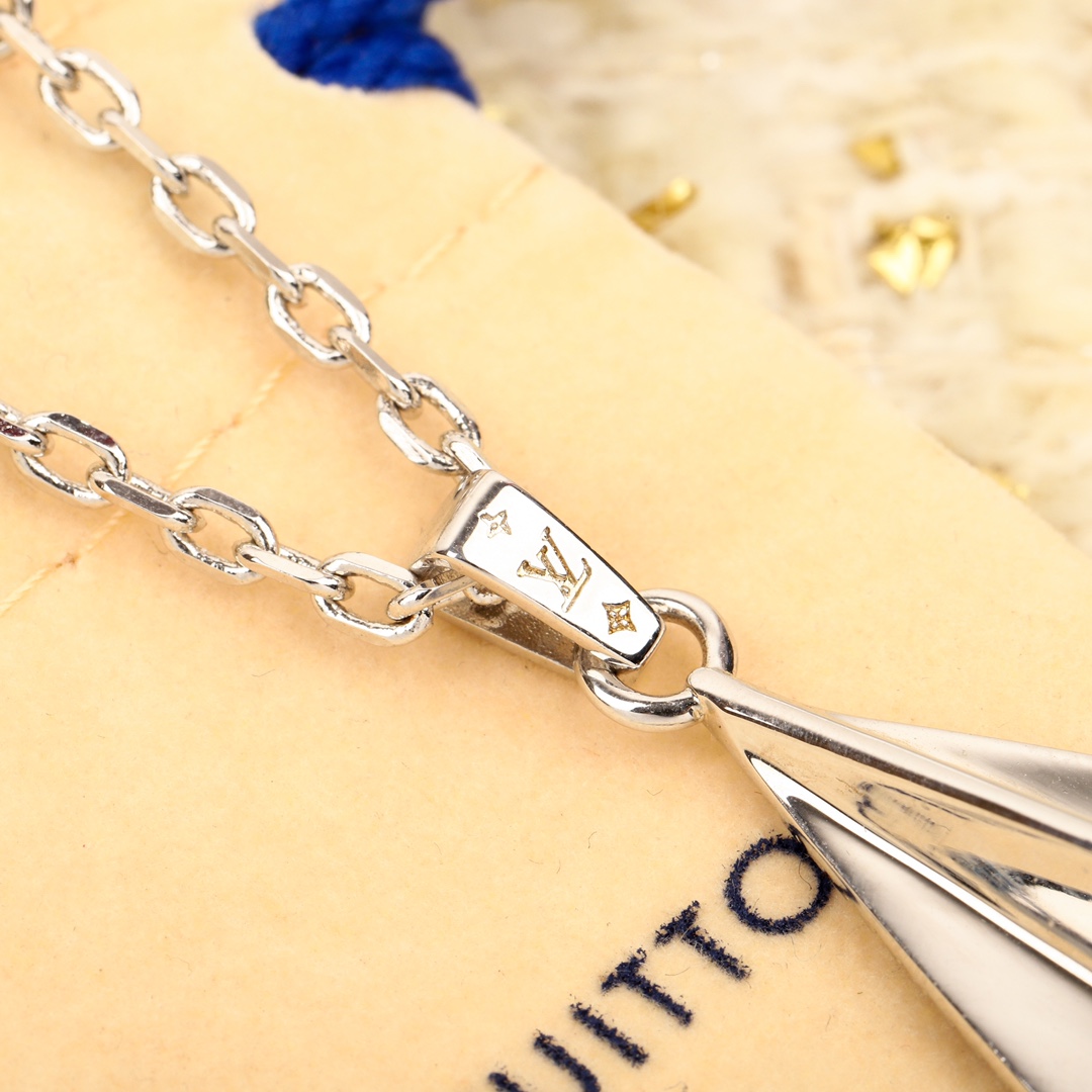 Louis Vuitton Paperplane Folding Airplane Necklace
