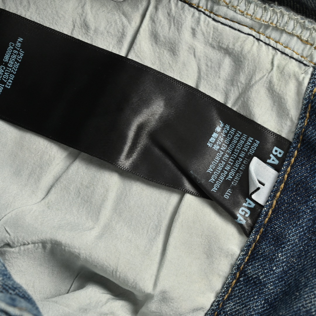 Balenciaga Washed Cut Destroyed Jeans