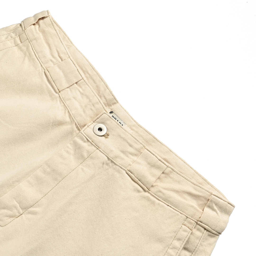 Prada 24ss triangle logo denim shorts