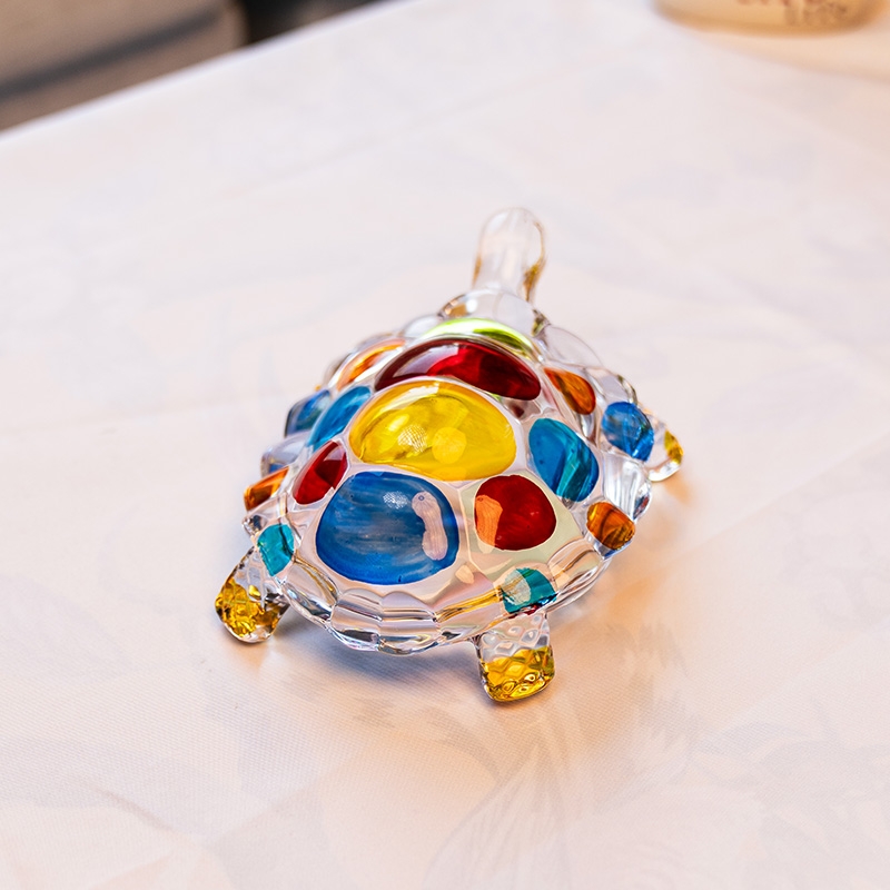 Vibrant Handcrafted Glass Turtle Figurine – Colorful Mosaic Shell,  Unique Gift Idea