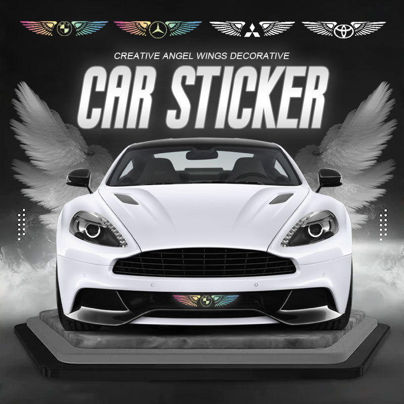 Creative Angel Wings Decorative Night reflective Car Logo Sticker