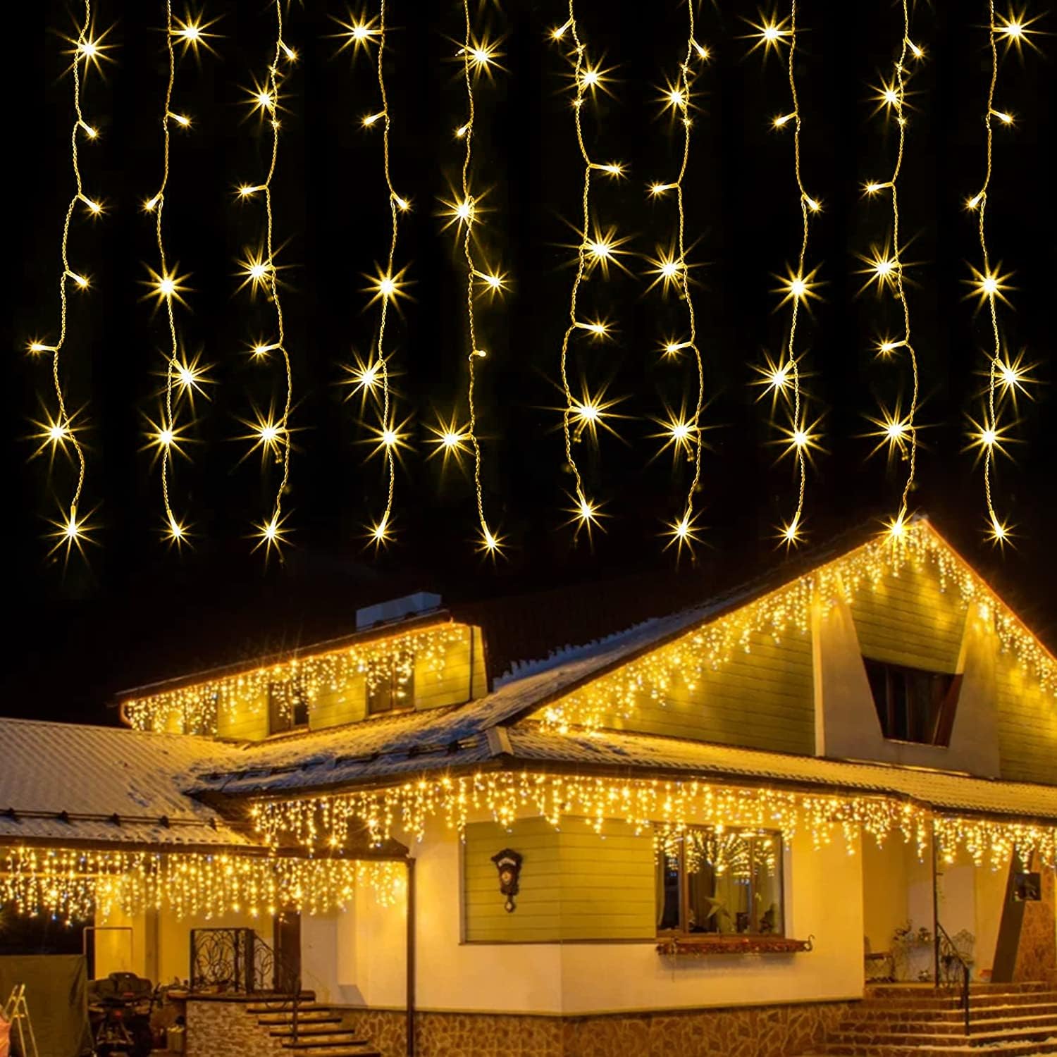 🎄CHRISTMAS ON SALE🔥Outdoor Curtain String Lights with 8 Shining Modes