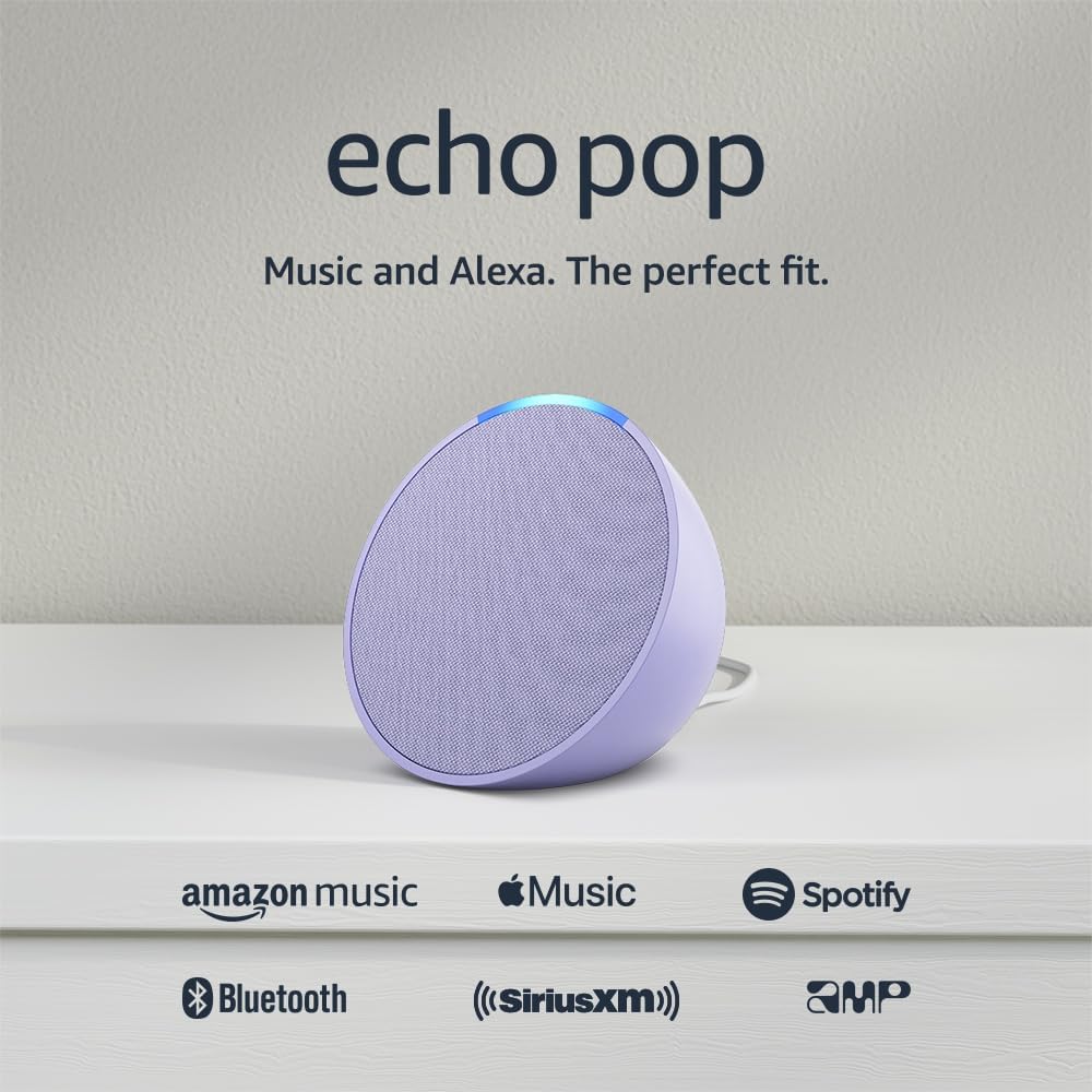 Amazon Echo Pop | Full sound compact smart speaker with Alexa | Charcoal