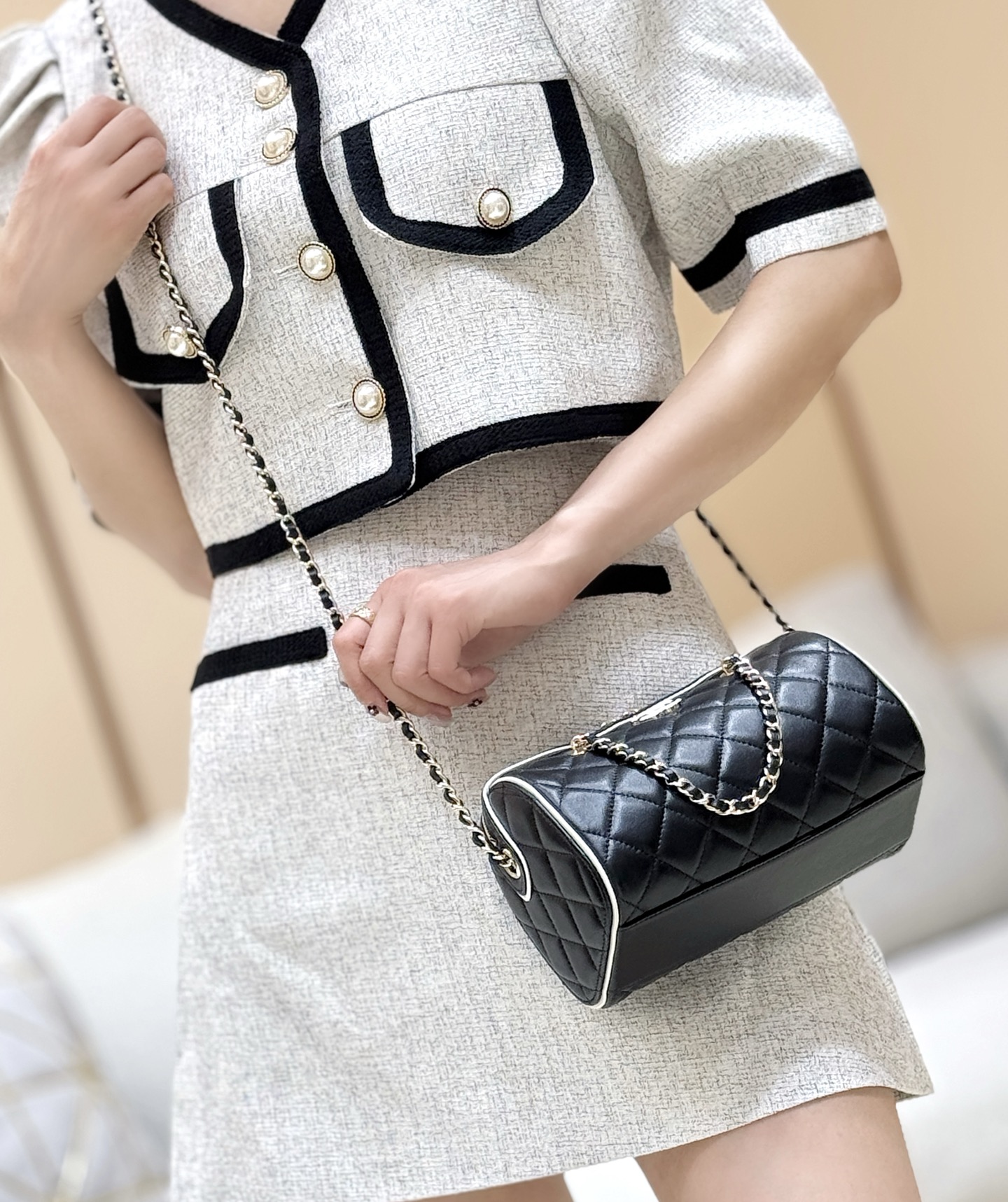 Chanel 25P Spring/Summer Preview Collection Panda Bowling Bag AP45150