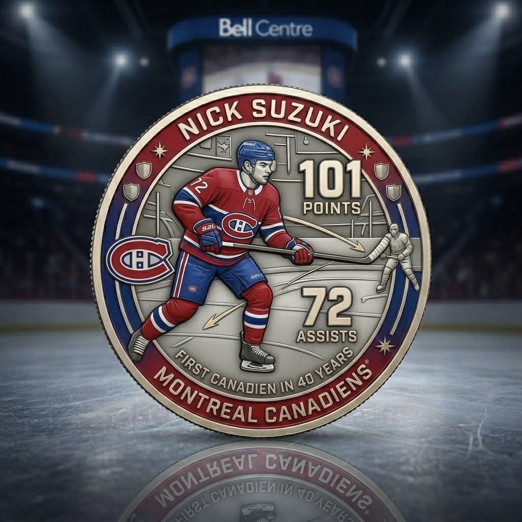 Nick Suzuki: 101 Points Historic Season – Canadiens Legacy Coin 🇨🇦