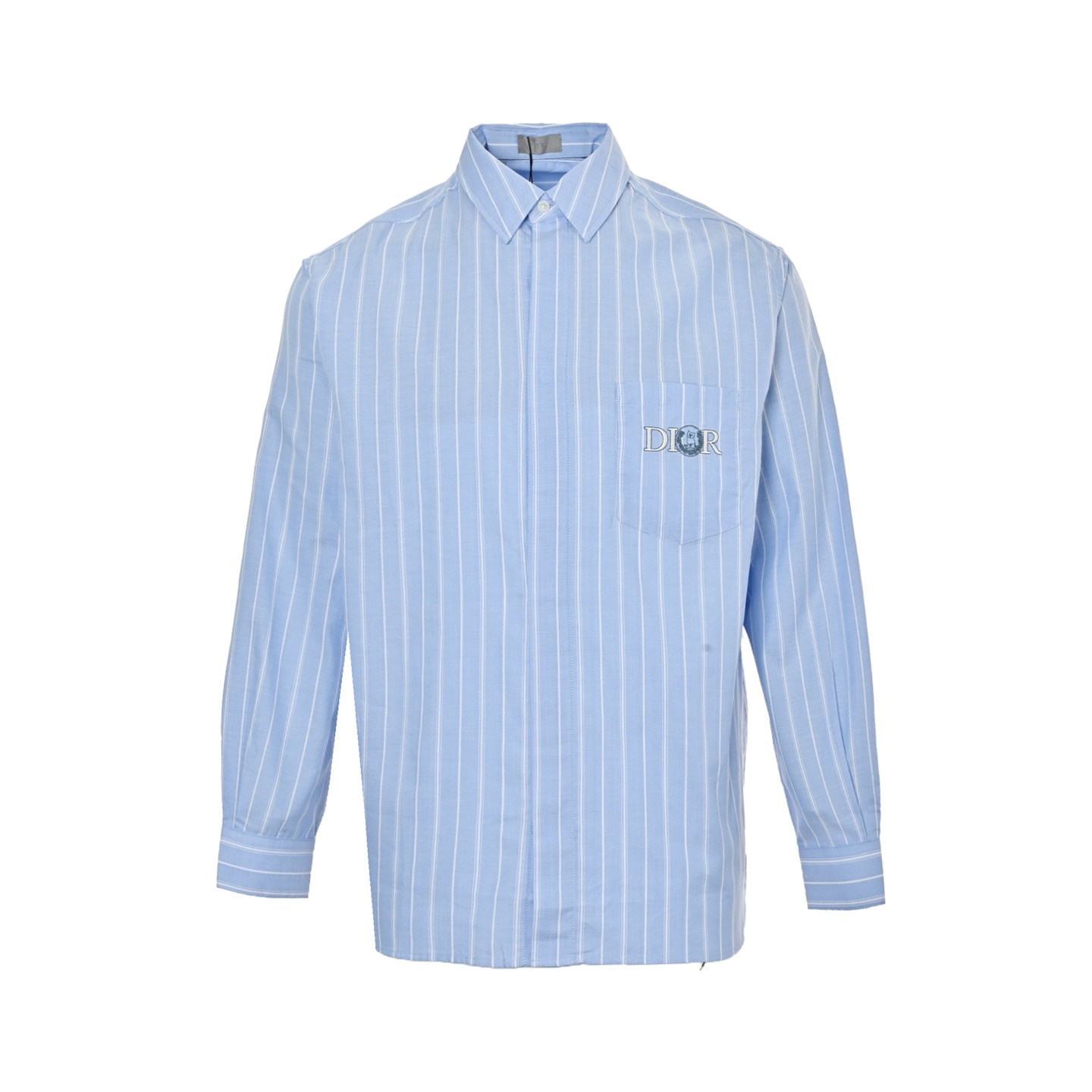 Dior 25ss blue cat embroidered striped shirt