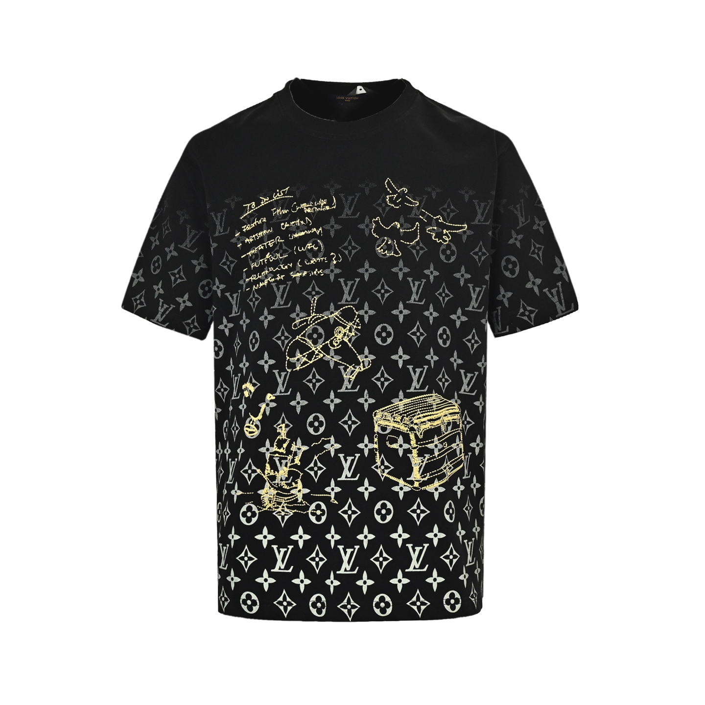 Louis Vuitton Old Flower Gradient Print Embroidered Short Sleeve