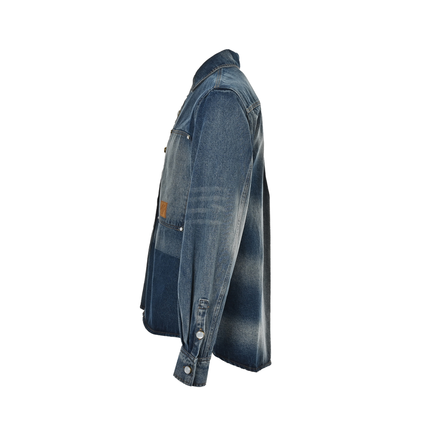 Louis Vuitton 24Fw sun-faded washed denim jacket