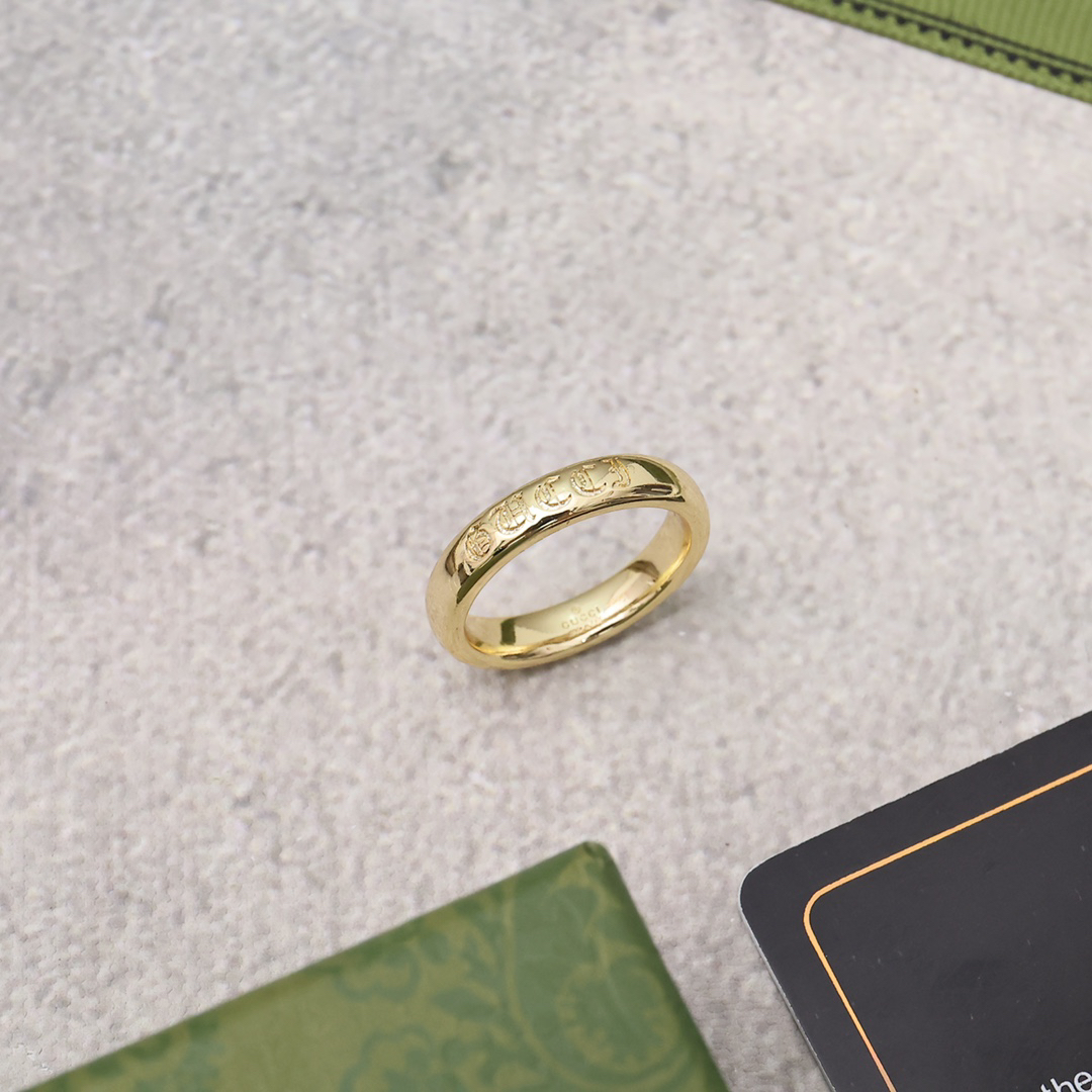 GUCCI printed gold ring