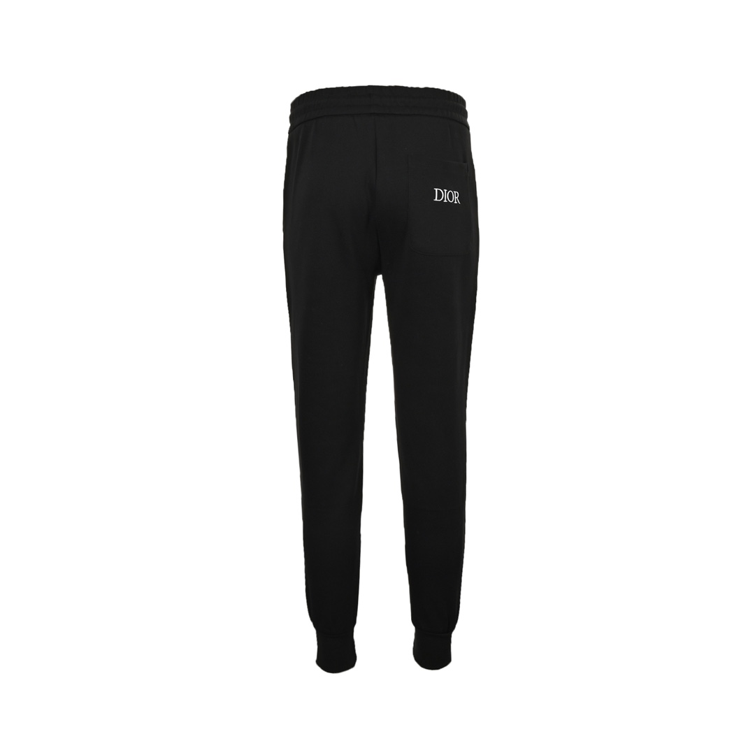 Dior 24Fw silver logo embroidered trousers