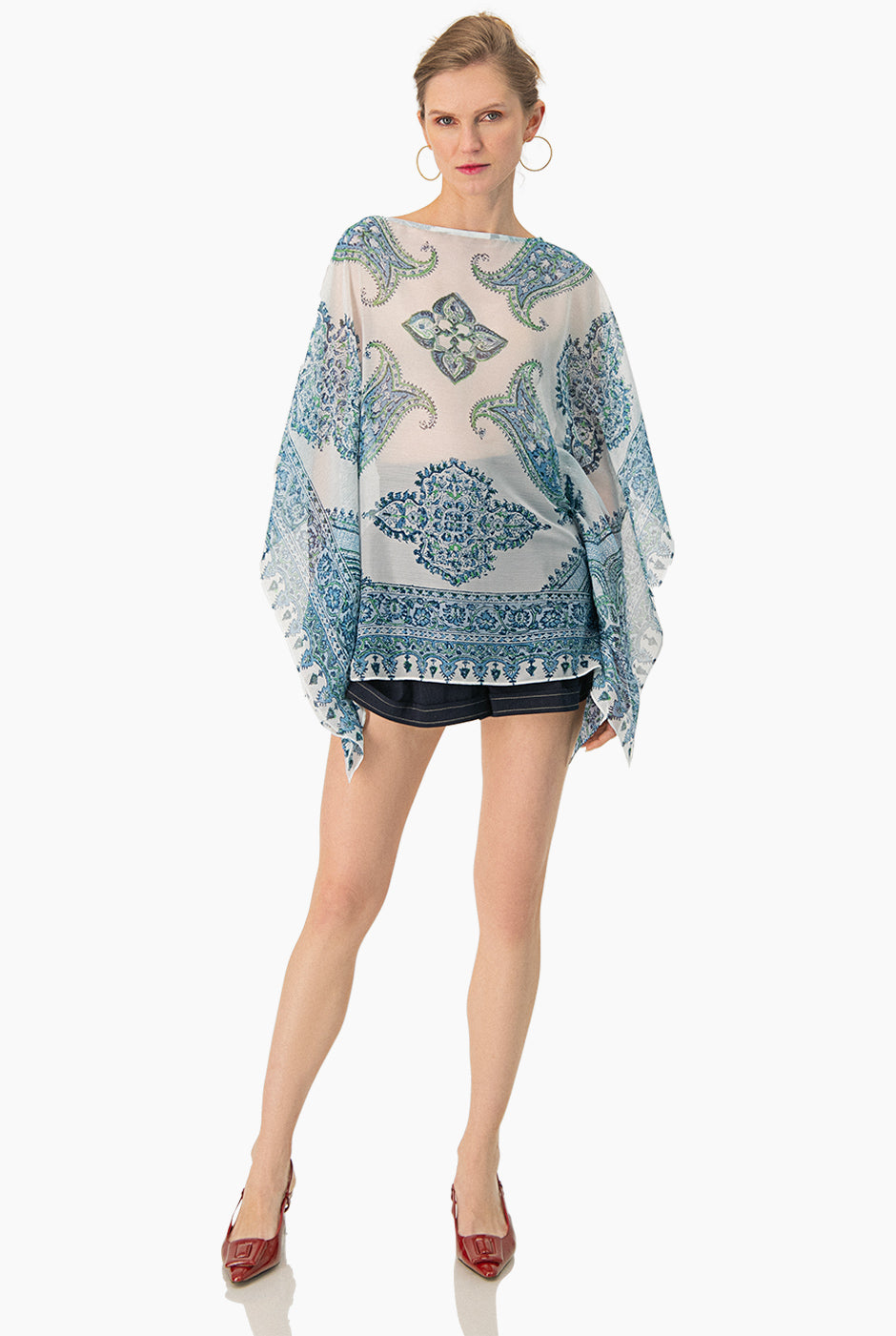 Blusa estampada escote redondo