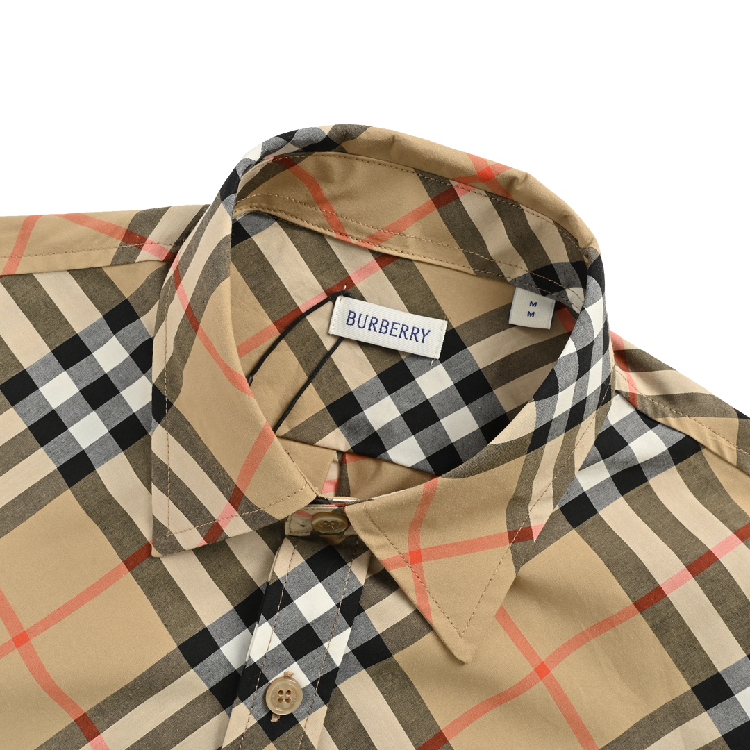 Burberry 24ss diagonal check long-sleeved shirt