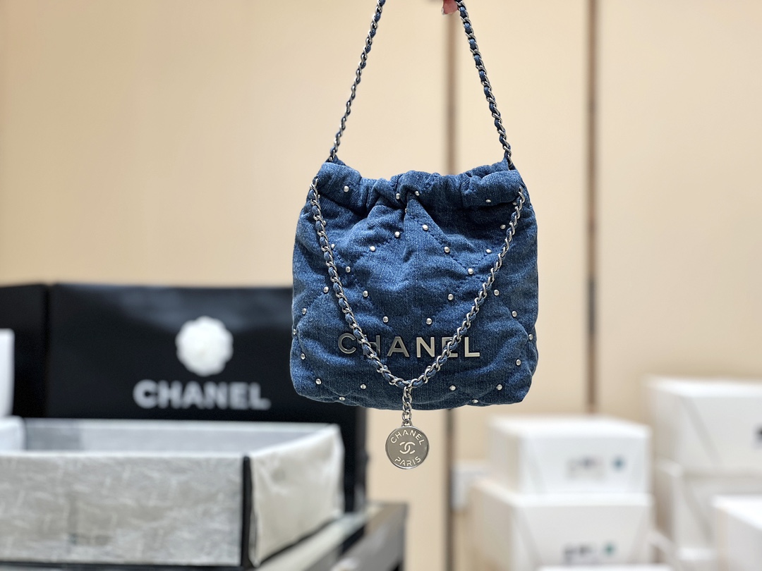 Chanel 24S Spring/Summer Collection Rivet Mini Denim Handbag AS3980 00118