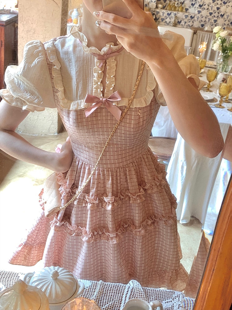 Kawaii Plaid Princess Dress