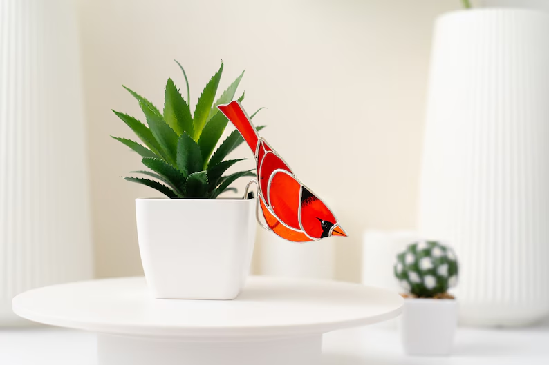 Stained Glass  Planter Decor