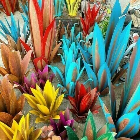 🔥Last Day 50% OFF🔥HandMade Painted Metal Century Plant🔥Buy 2 save 10% & Free Shiping