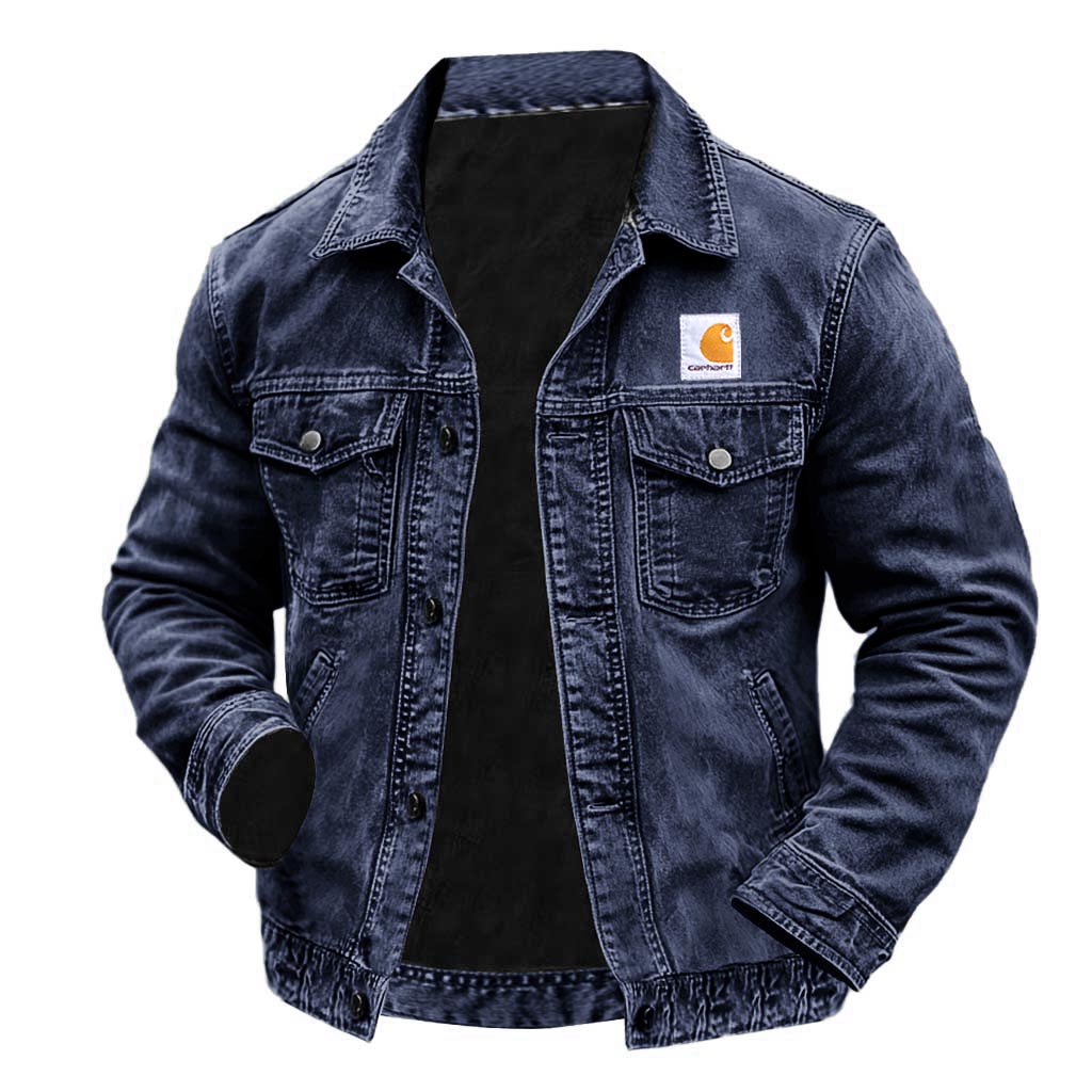 Distressed Denim Jacket for Men - Perfect for Casual and Outdoor Adventures