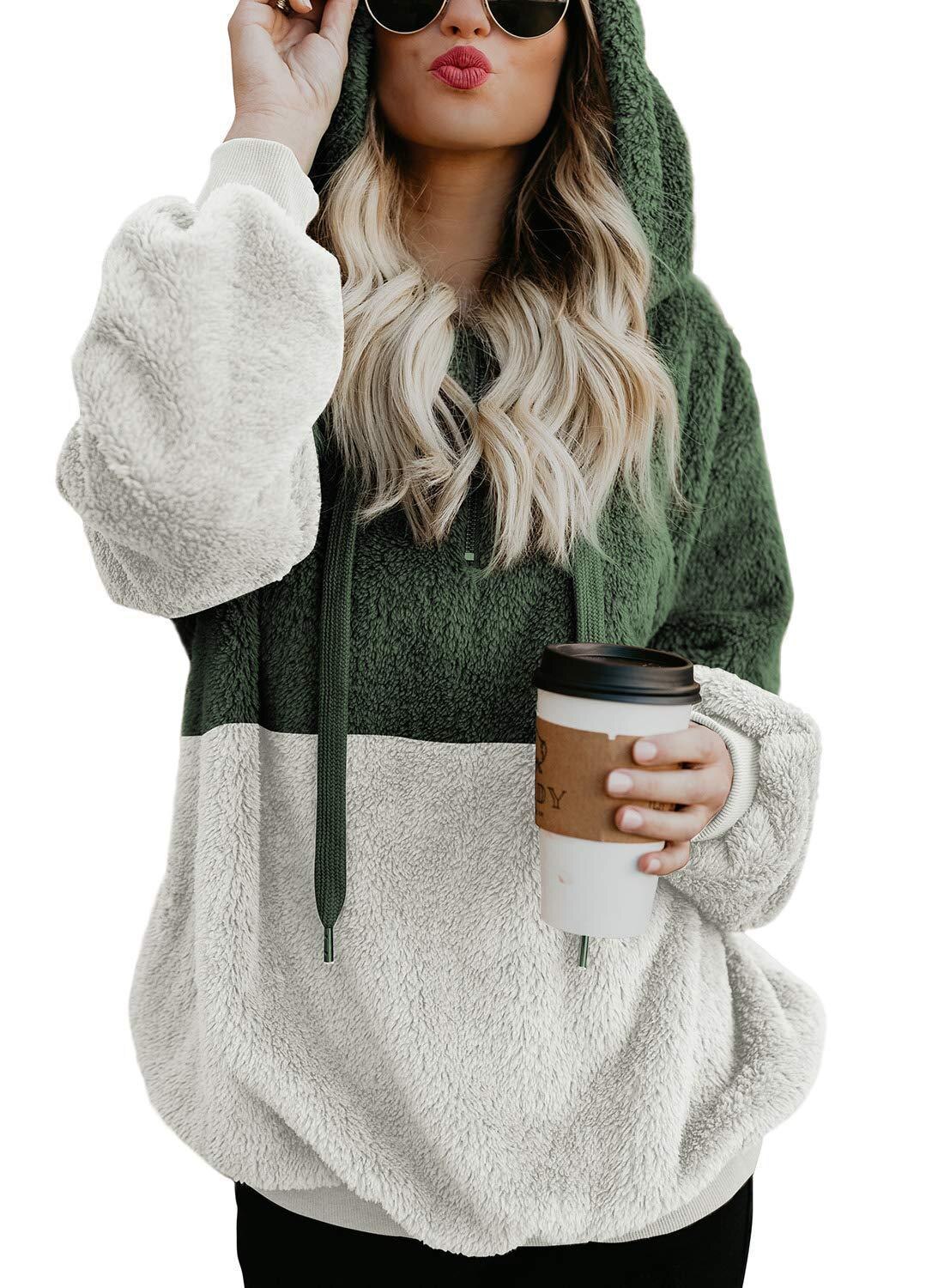 Solid Color Women's Long-Sleeved Hooded Sweater Coat