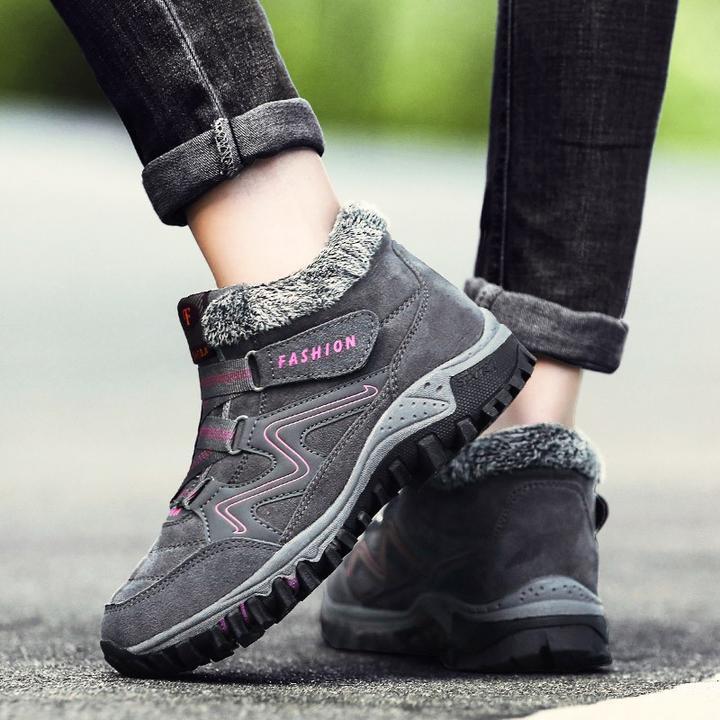 Women's Winter Thermal Villi Leather Platform Fashion High Top Boots