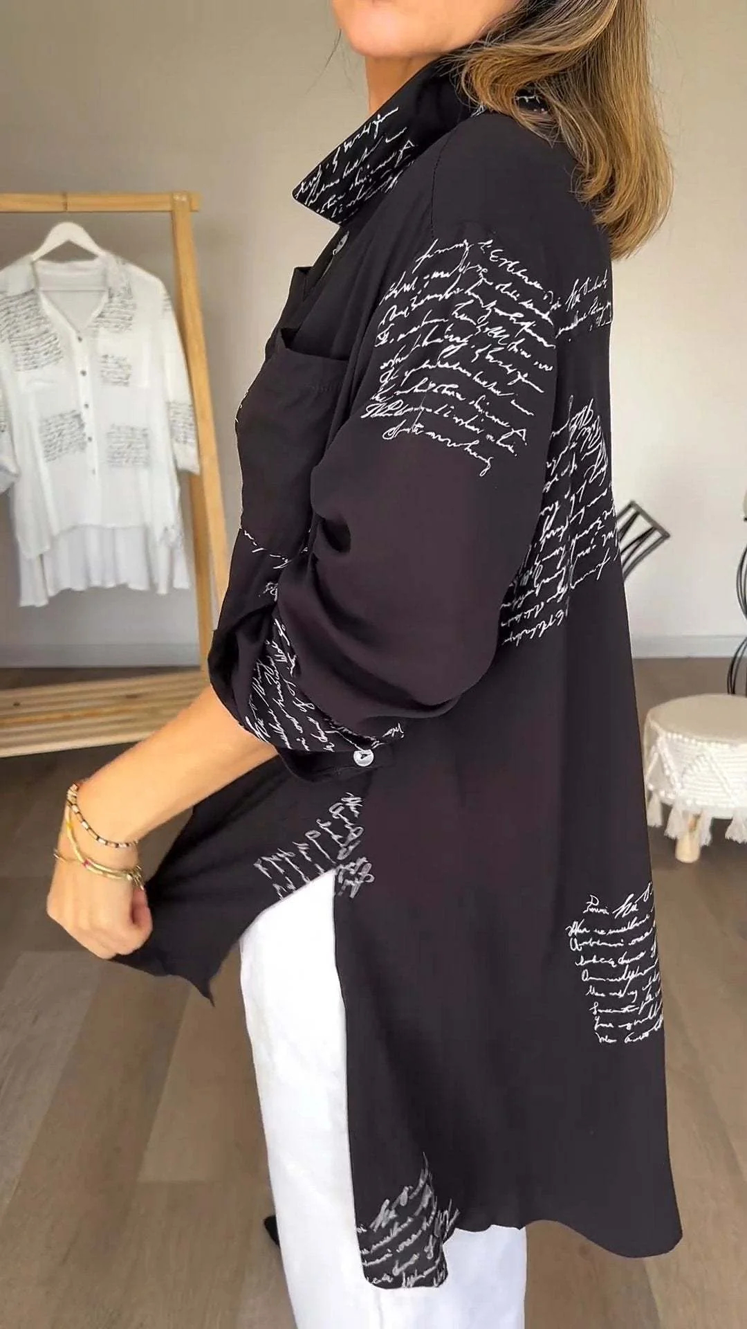 ❤️Mother's Day Sale 60% OFF❤️Letter Print Fashion Lapel Shirt