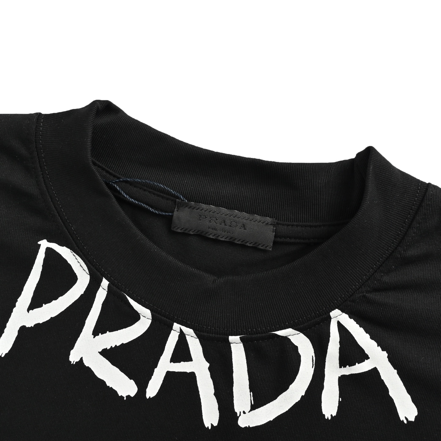 Prada 25ss hand-painted graffiti lettering short sleeve