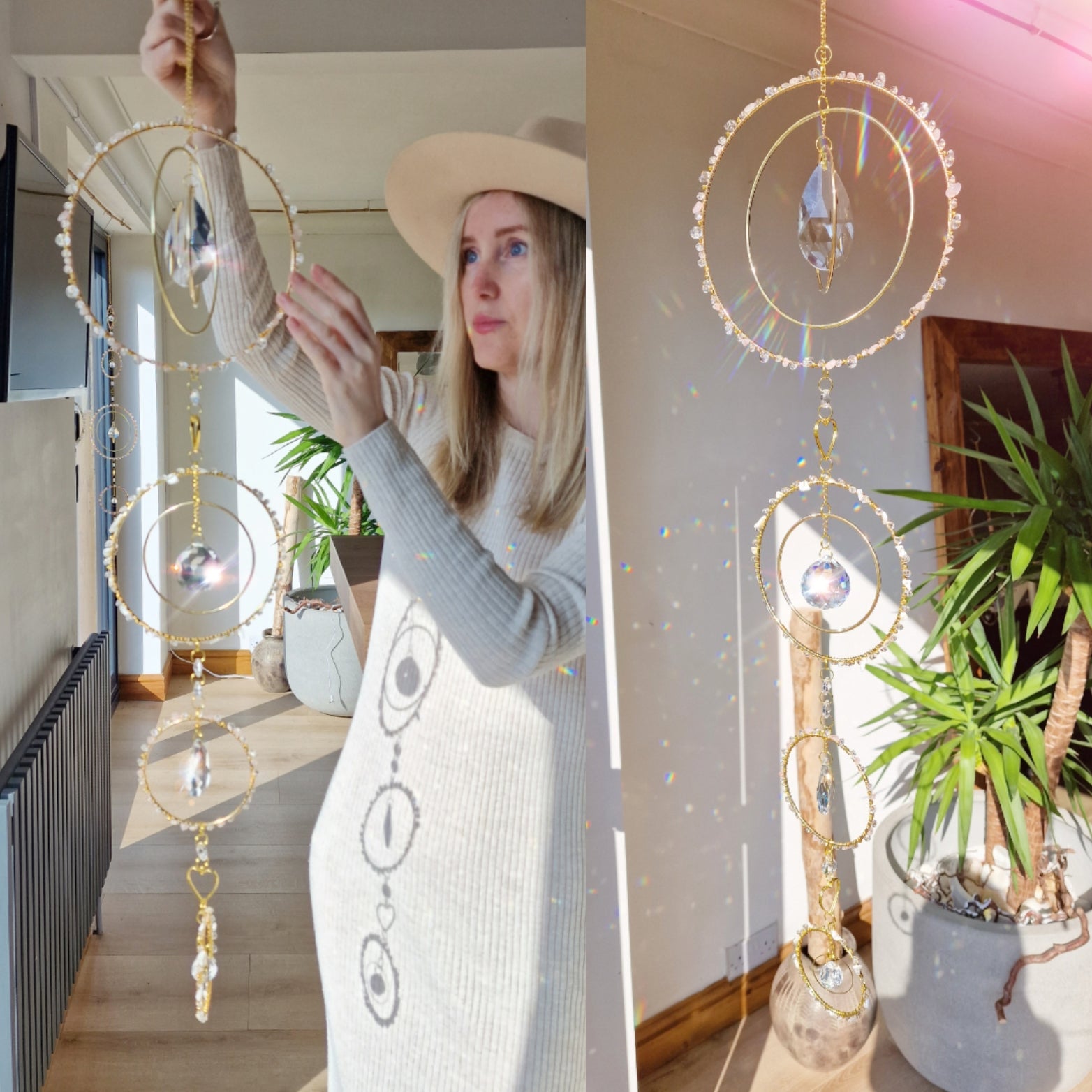 large crystal suncatcher DIY kit with wire wrapping Persephone