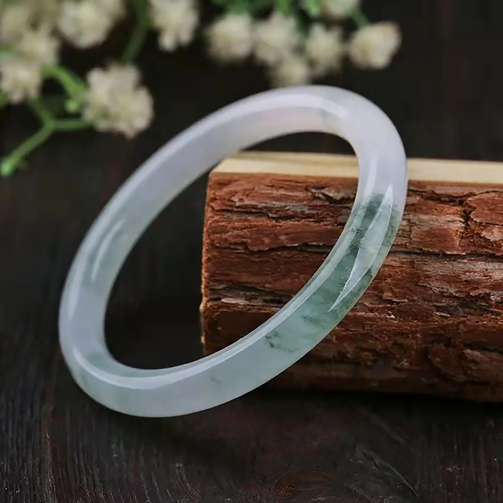 Golden Silk Jade Round Bangle Bracelet Natural Chalcedony Women's Handring High Quality Fine Jewelry Fashion Accessories
