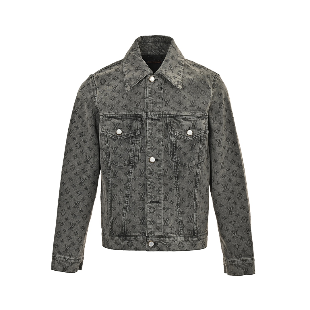 Louis Vuitton 24Fw grey monogram jacquard suit denim jacket