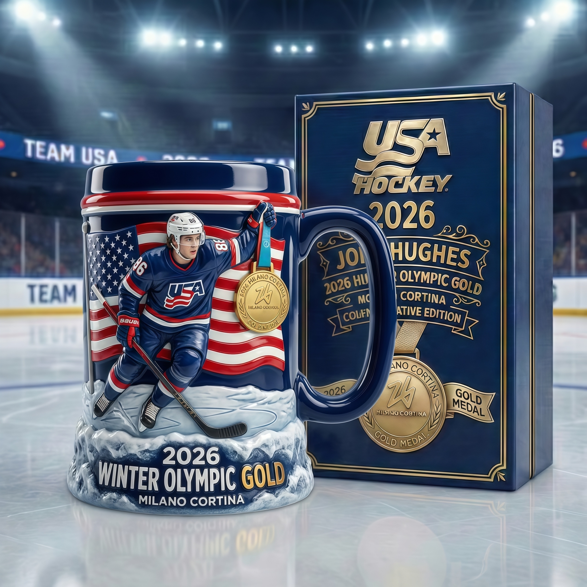 Jack Hughes – 2026 Winter Olympic Gold Commemorative Mug