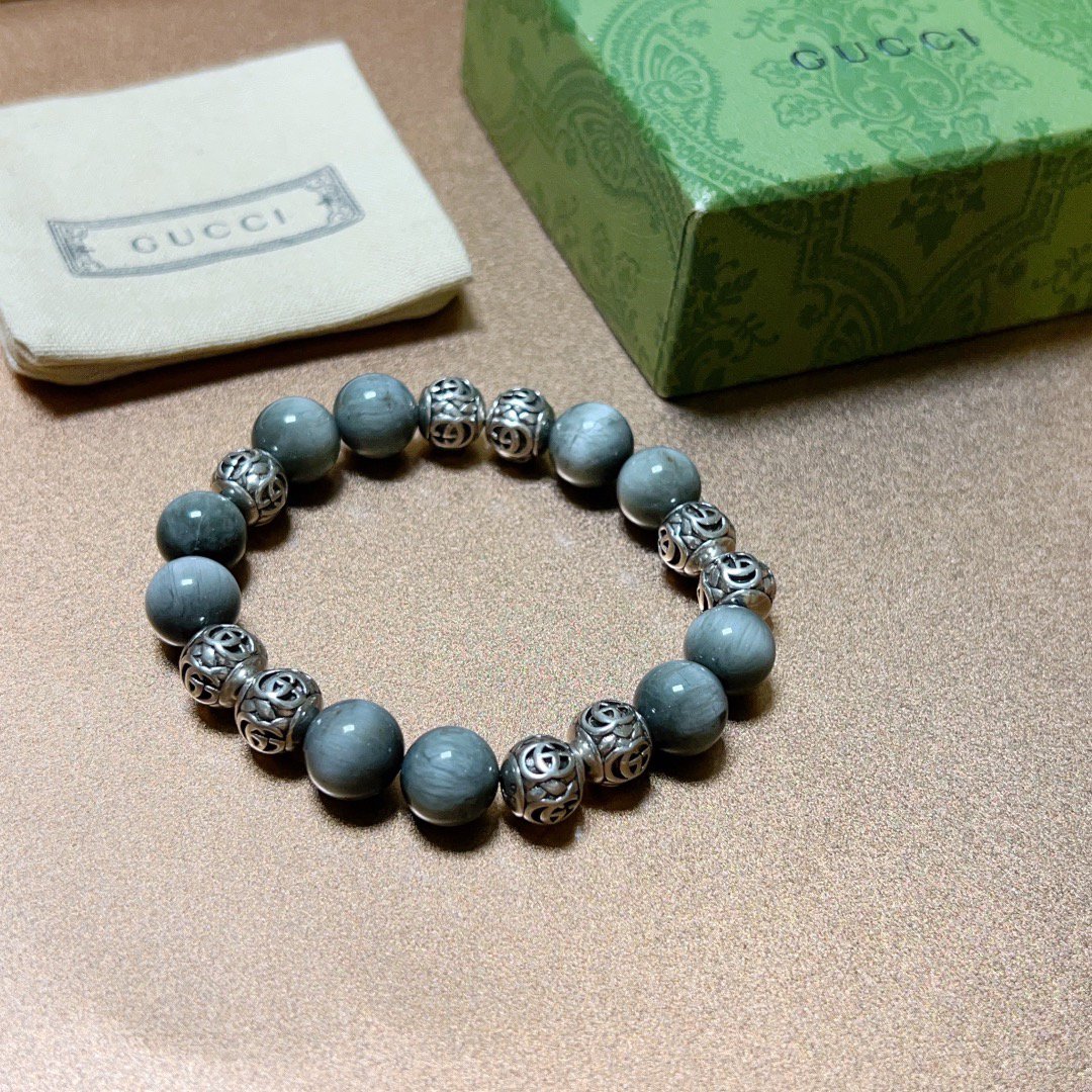 Gucci natural grey crystal bracelet