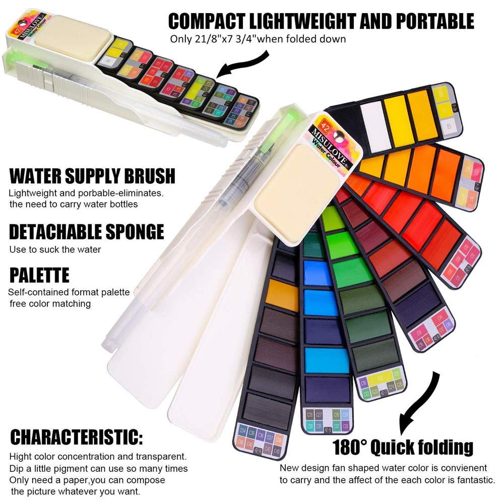 (🔥Last Day Promotion-SAVE 50% OFF)Portable Watercolor Kits--BUY 2 SETS GET 10% OFF & FREE SHIPPING