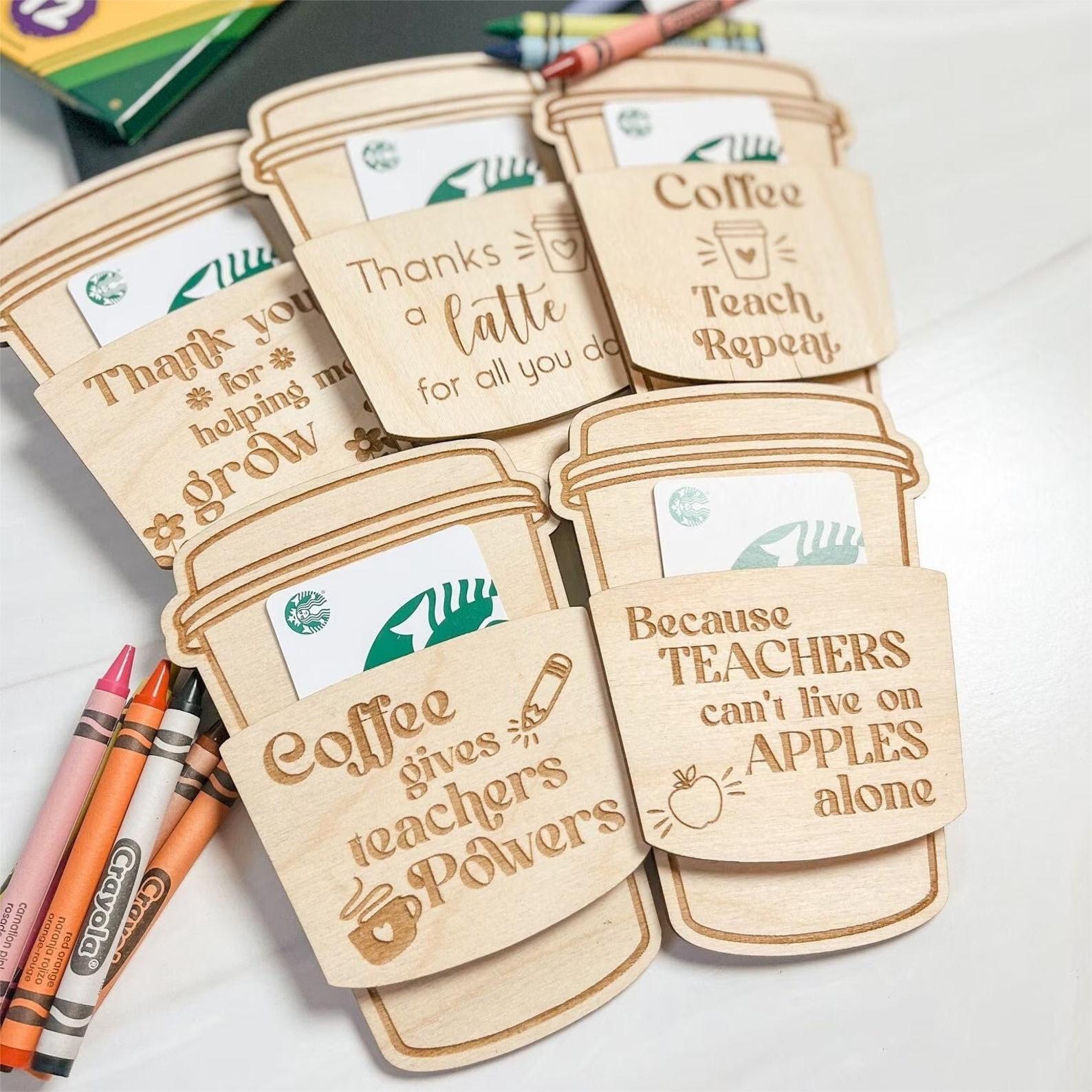 Funny Teacher Coffee Gift Card Sleeves | Gifts For A Teachers