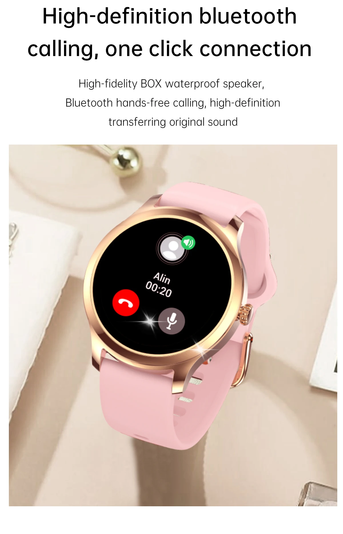 YPAY 2023 Women's Smartwatch Waterproof Sports Watch Bluetooth Talk 1.32-inch Full screen Touch Smartwatch for Huawei Xiaomi