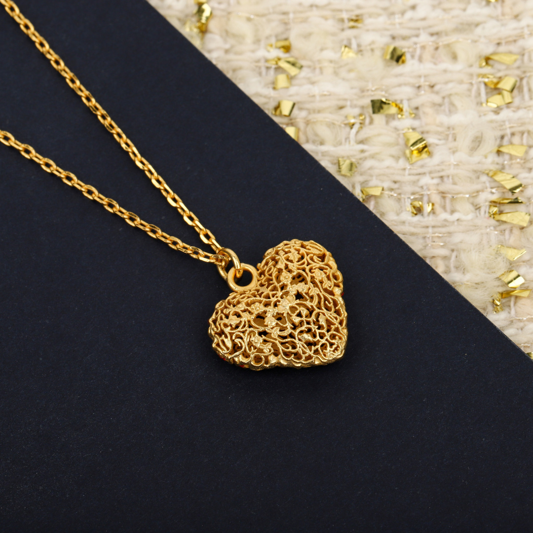 Dior Limited Edition Hollow Heart Necklace