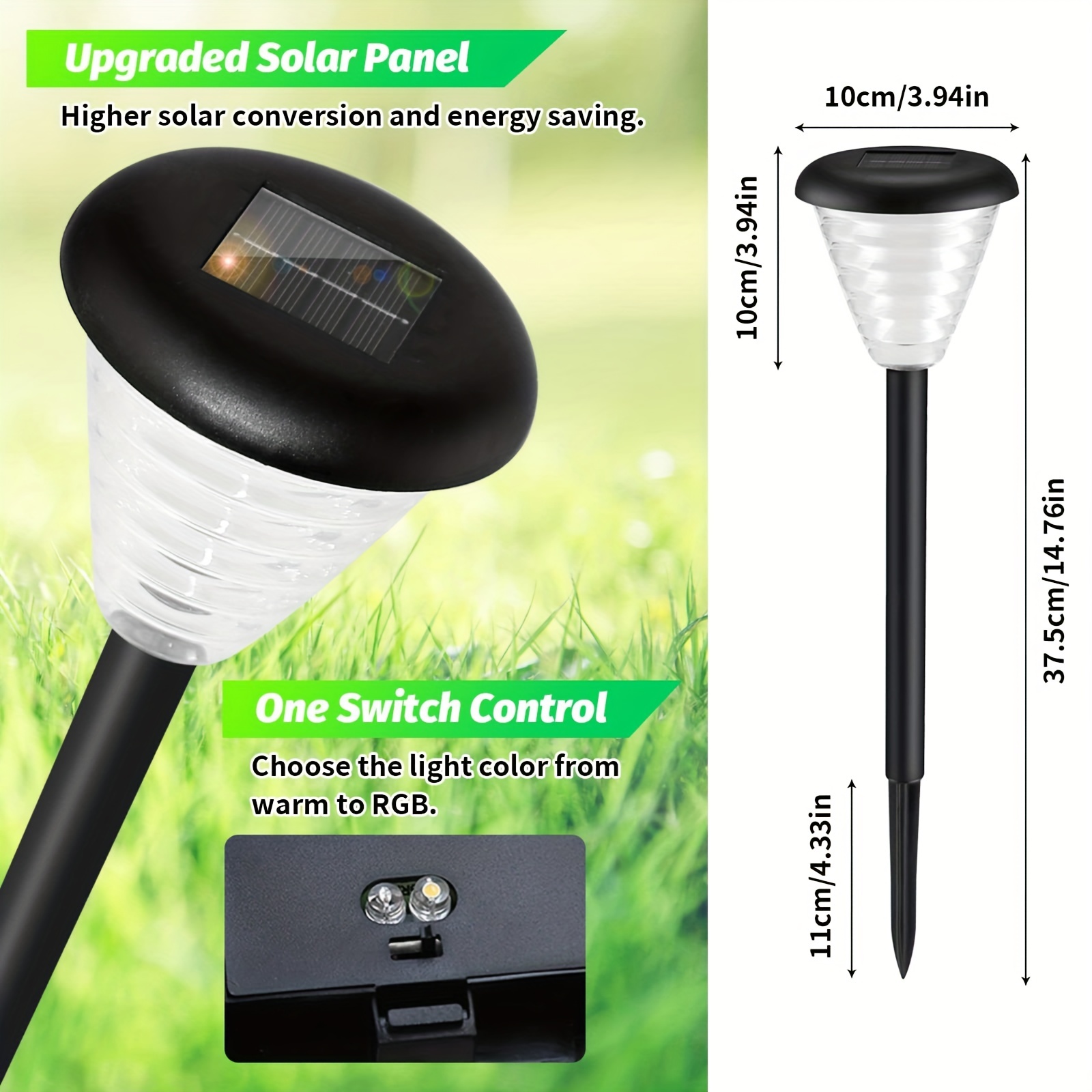Brighten Up Your Garden with 4pcs Color Changing/Warm White LED Solar Lights!