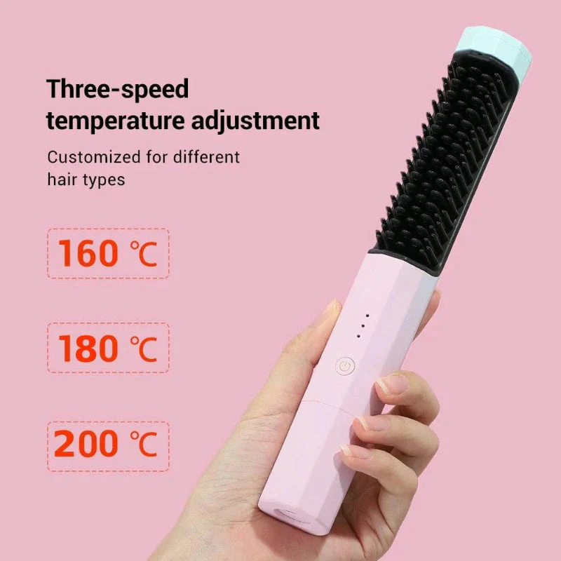 (🔥Last Day Promotion-SAVE 70% OFF)-2023 New Cordless Negative lon Hair Straightener Styling Comb