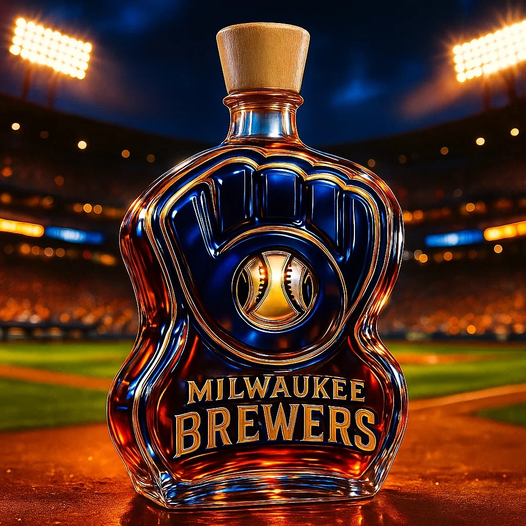 Milwaukee Brewers Whiskey Bottle