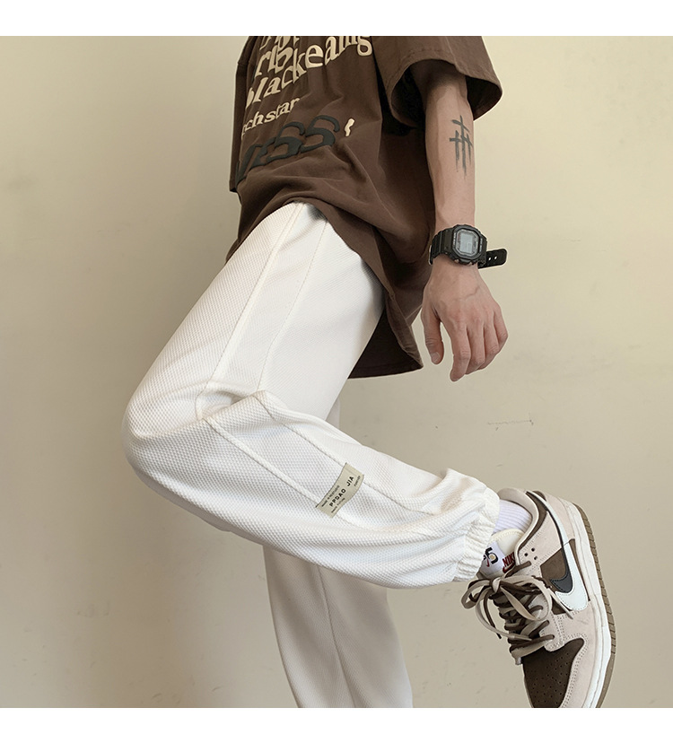 White Waffle pants Loose nine-cent hip panty size
