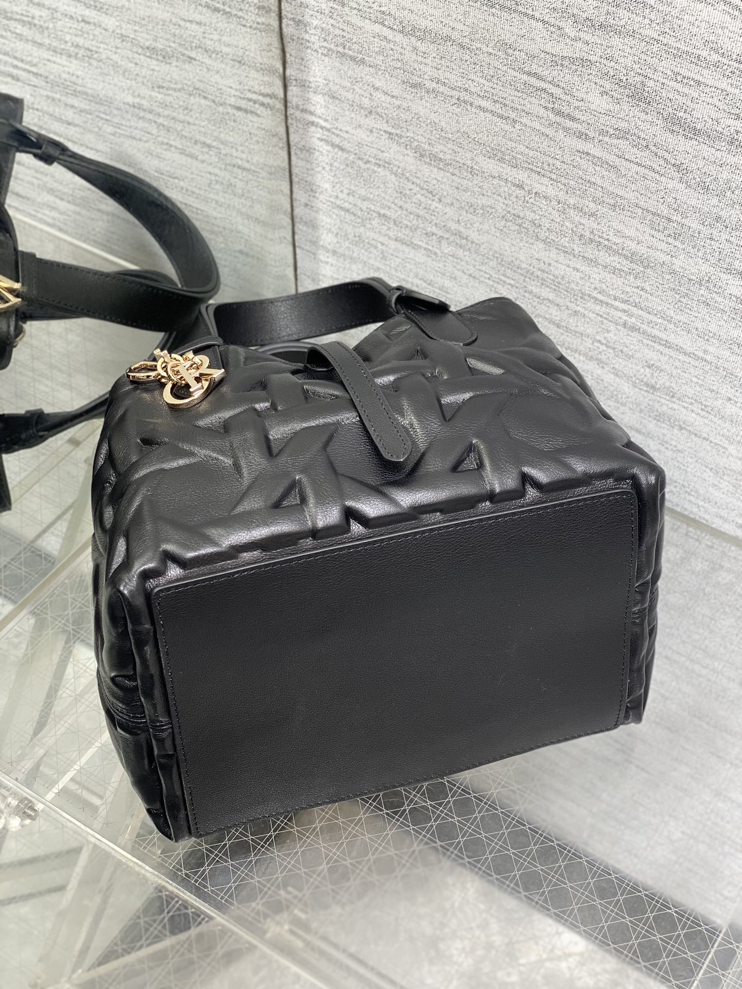 Dior Toujours series black embossed handbag