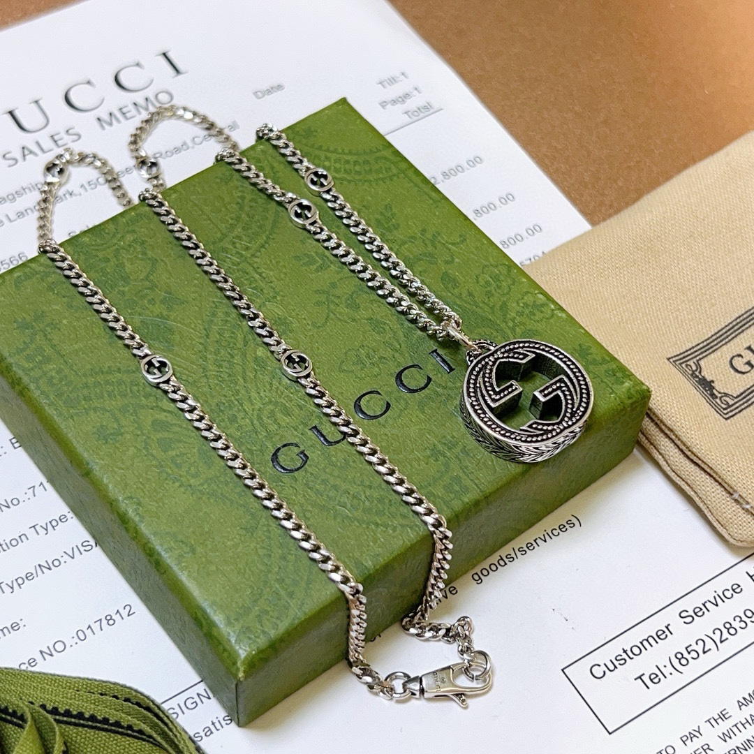 Gucci Anger Forest series new double G vintage necklace
