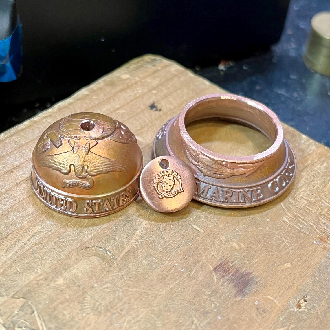 Semper Fi! Handcrafted US Marines Motorcycle Bell