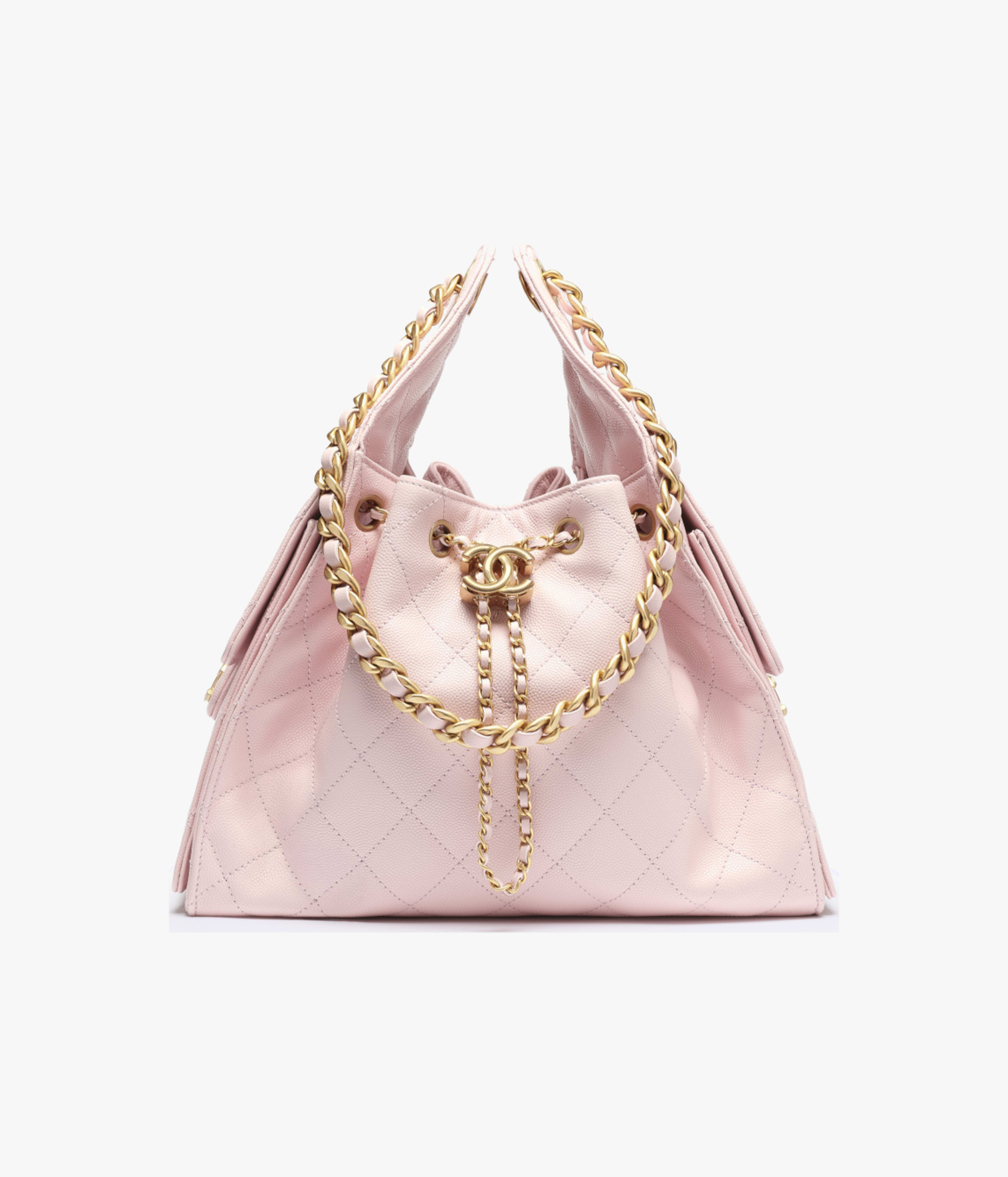 Chanel Small 25 Grained Calfskin & Gold-Tone Metal Pale Pink AS5293-B20304-NAGEO
