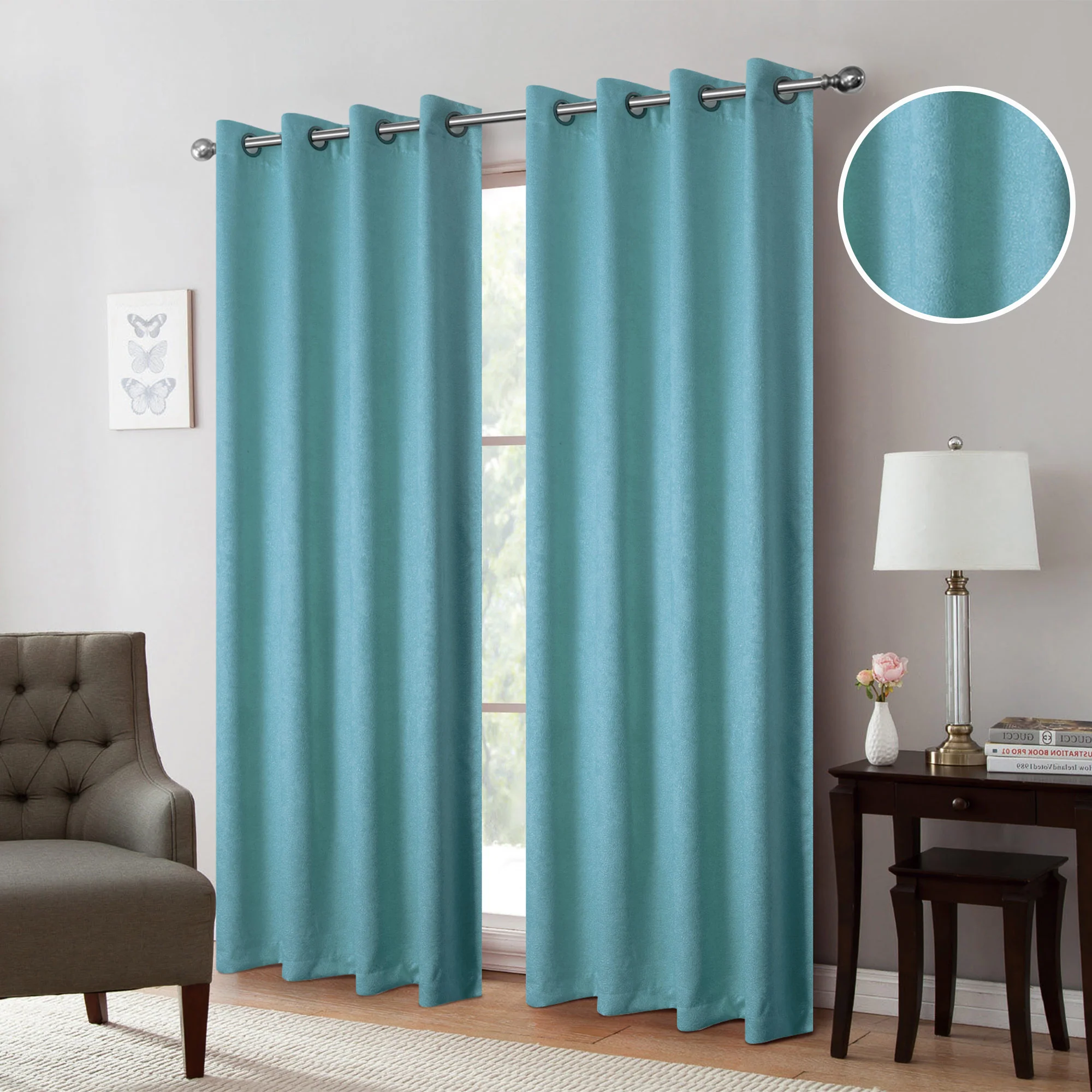 Isla Thermal Room Darkening Grommet Window Panel, 54x84 Inches