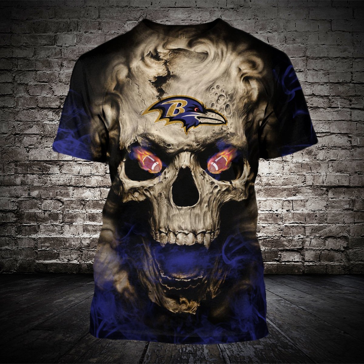 RAVENS 3D HOODIE SKULL53