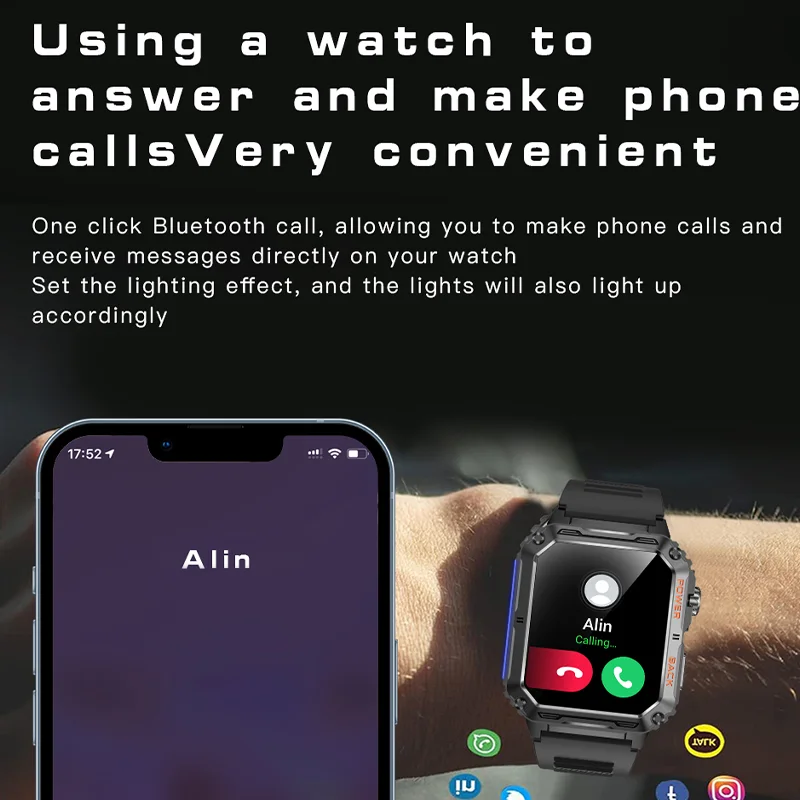 2024 New Men's smartwatch Bluetooth Headset HD Bluetooth Call Business Outdoor Sports IP68 Waterproof watch for Android iOS