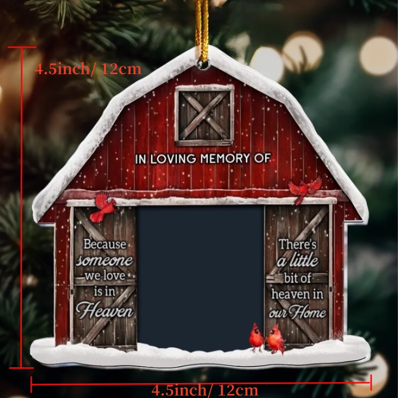 There Is A Little Bit Of Heaven In Our Home-Custom Photo Memorial Ornament