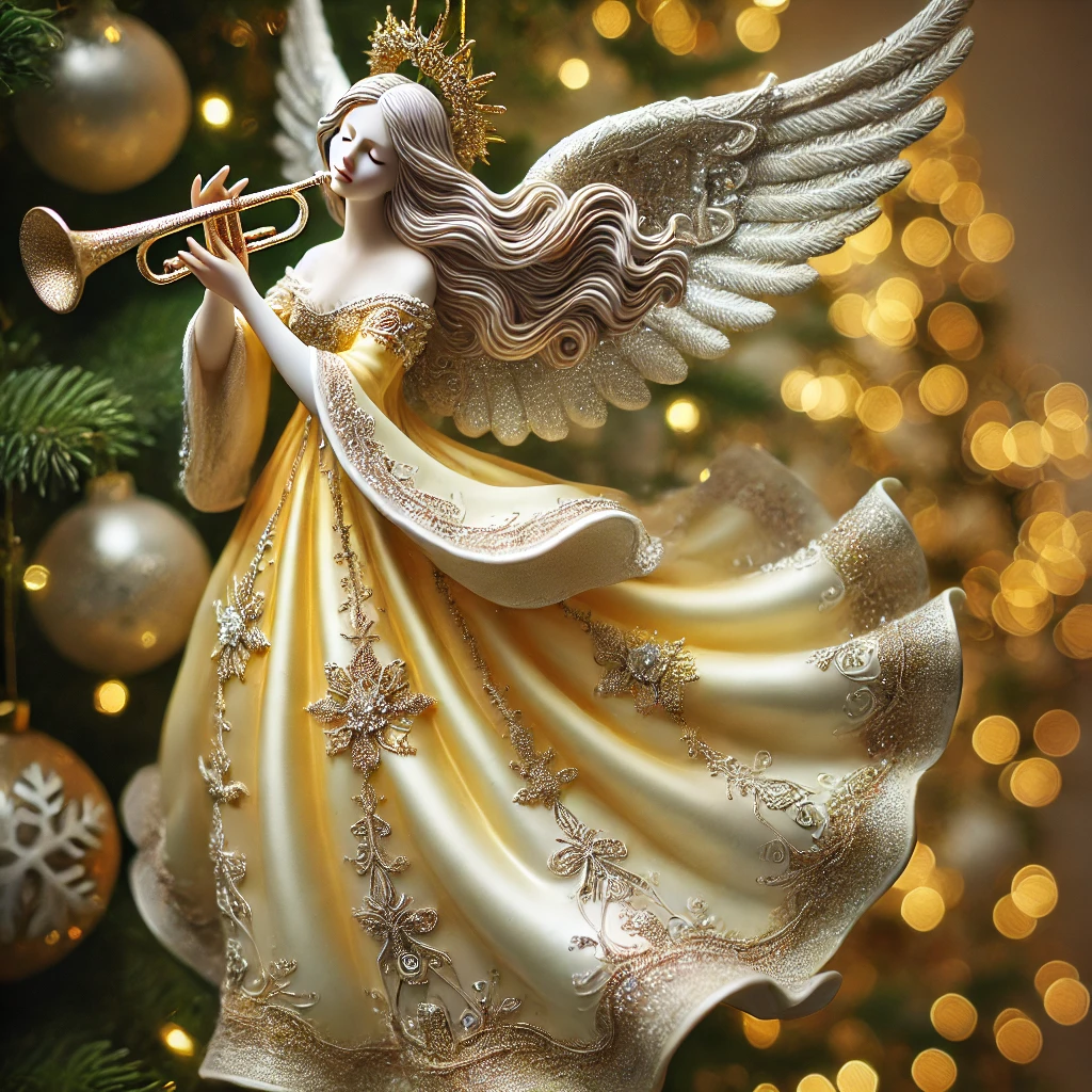 Whimsical Angel With Trumpet Ornament