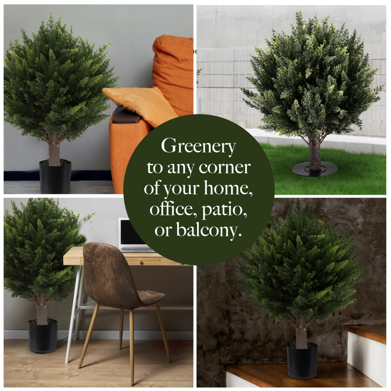 🔥ON SALE🔥22''T Artificial Cedar Topiary Ball Tree🏆Top #1 Sping Sale