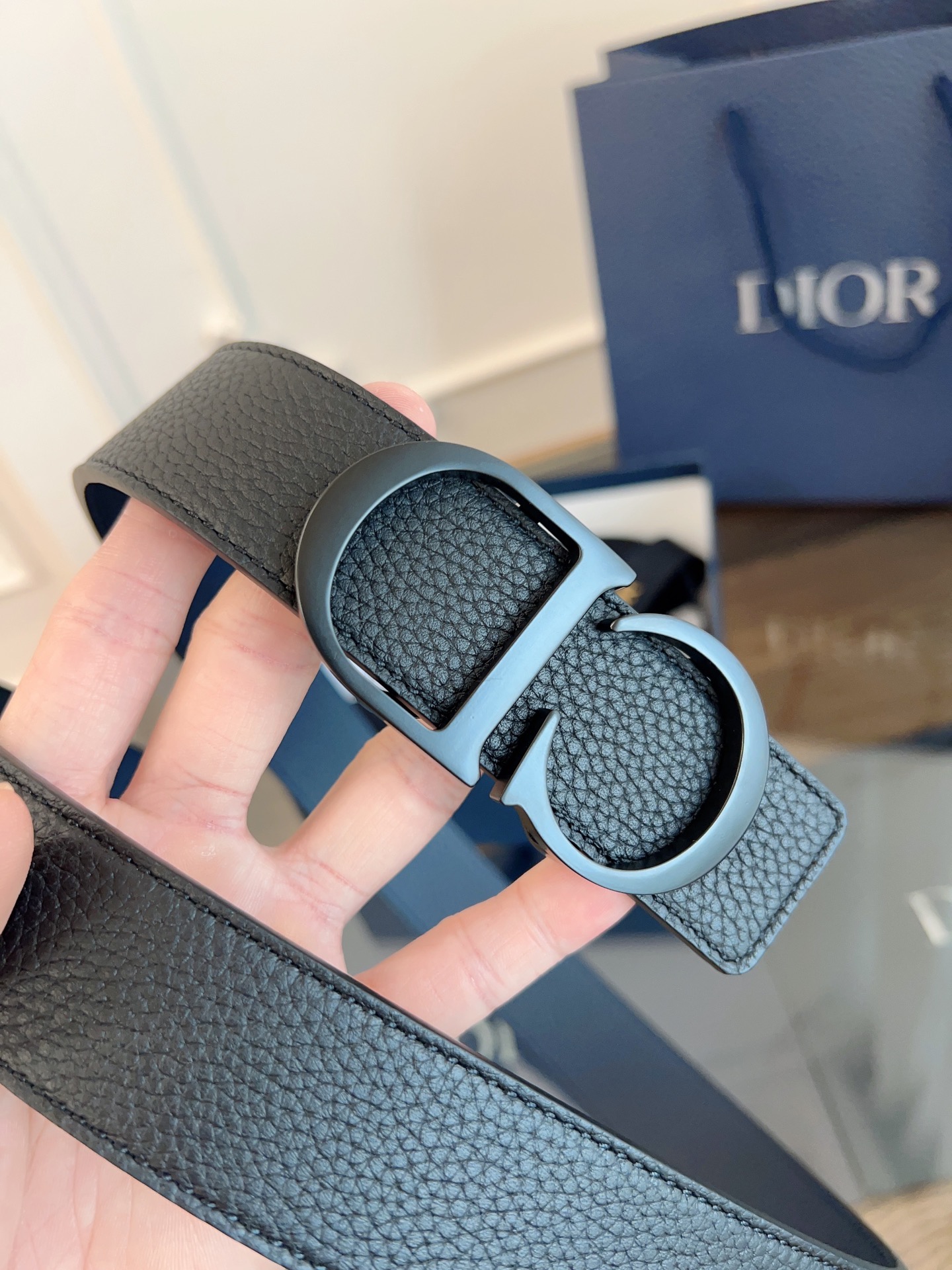 Dior double-sided leather belt 3.5CM wide