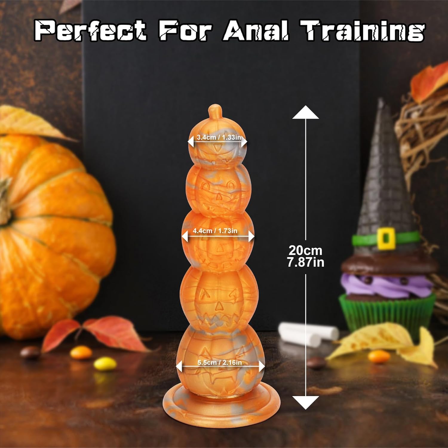 ⌛Limited Halloween Drop – Pumpkin-Inspired Silicone Massager with Suction Base🎃